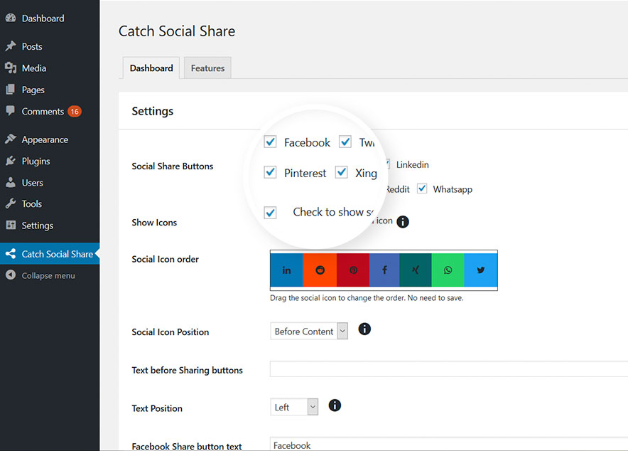 Catch Social Share - Social Sharing WordPress Plugin