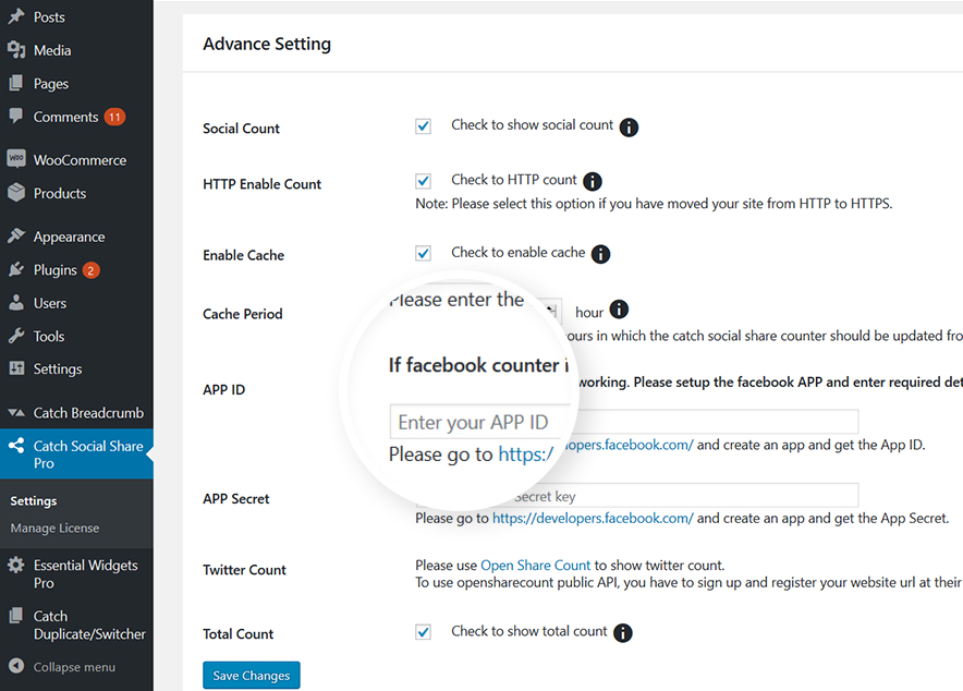 Social Share Pro Facebook Add Id